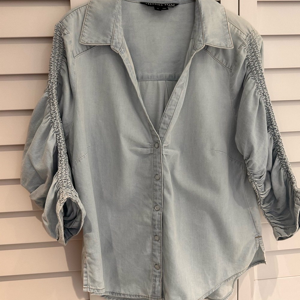 Veronica Beard Blue Button Down Shirt